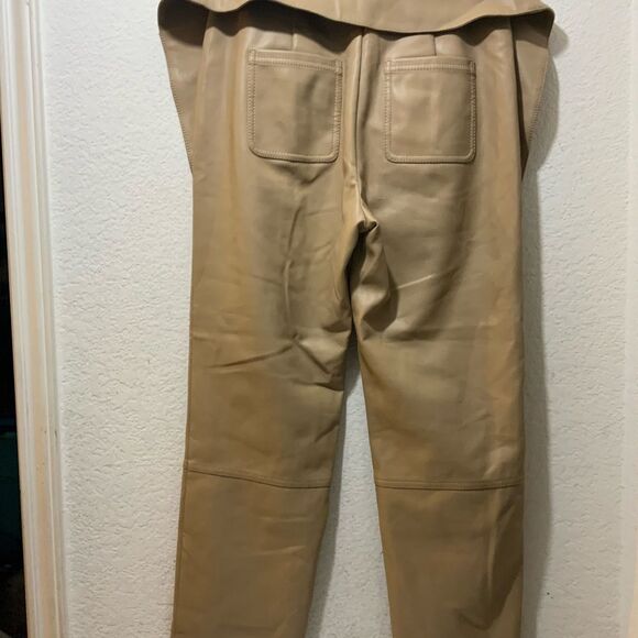 Jonathan Simkhai ‘Tessa’ leather trousers NWOT Faux Leather Pant in Camel - Picture 5 of 11